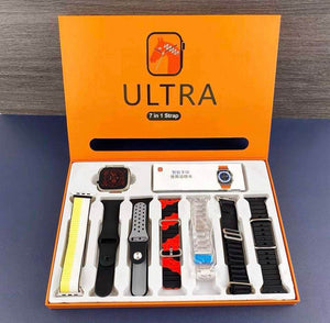Ultra 7 IN 1 Smartwatch 2.1 Inch Full HD Screen Series 8 Wireless Charging with 7 Straps - Stile Gadget