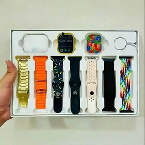 i20 Ultra Smart Watch with Airpods Pro and 7 Straps | 10 in 1 Smart Watch Box - Stile Gadget
