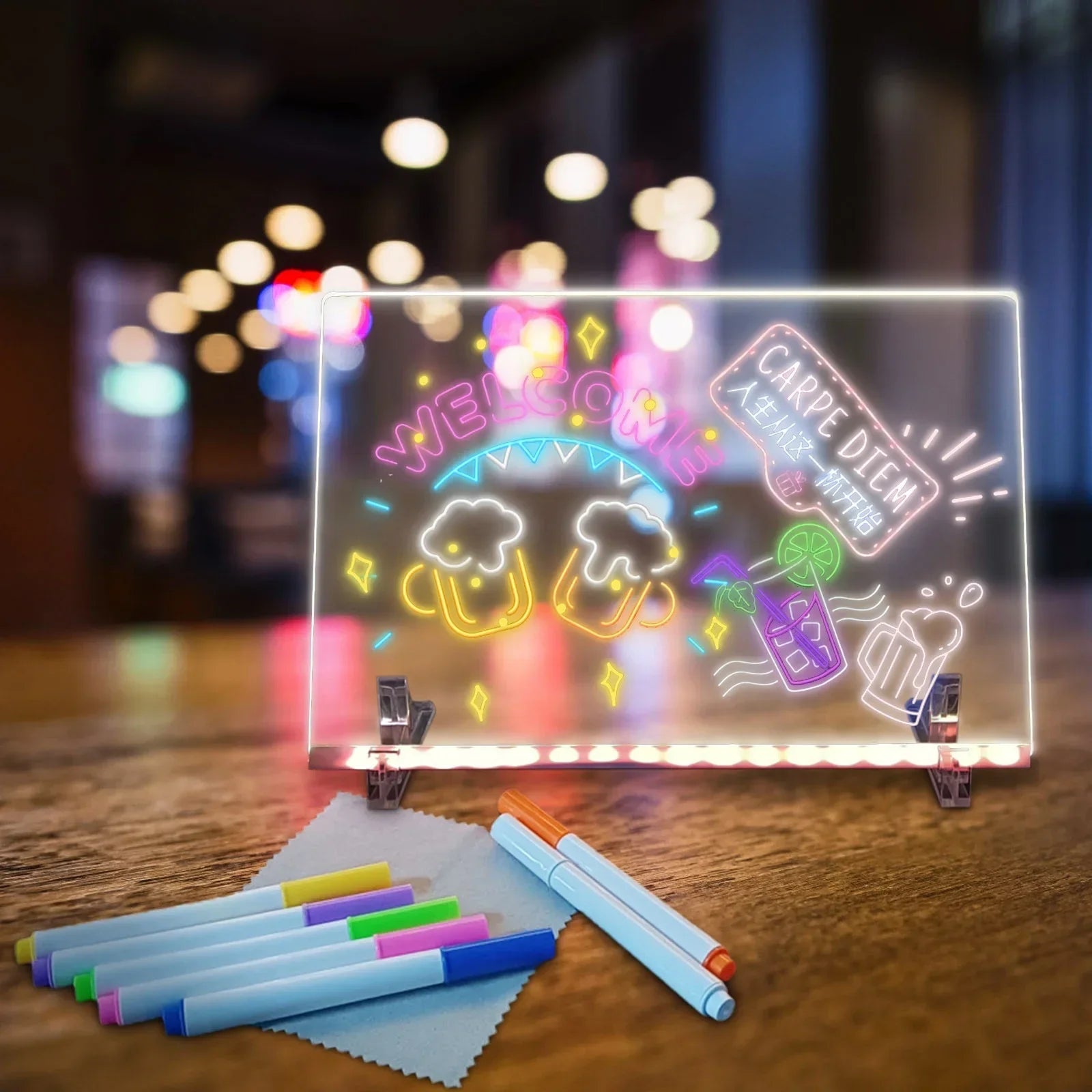 Kids LED Writing & Drawing Tablet | Reusable LCD Board for Children | Educational Light Tab