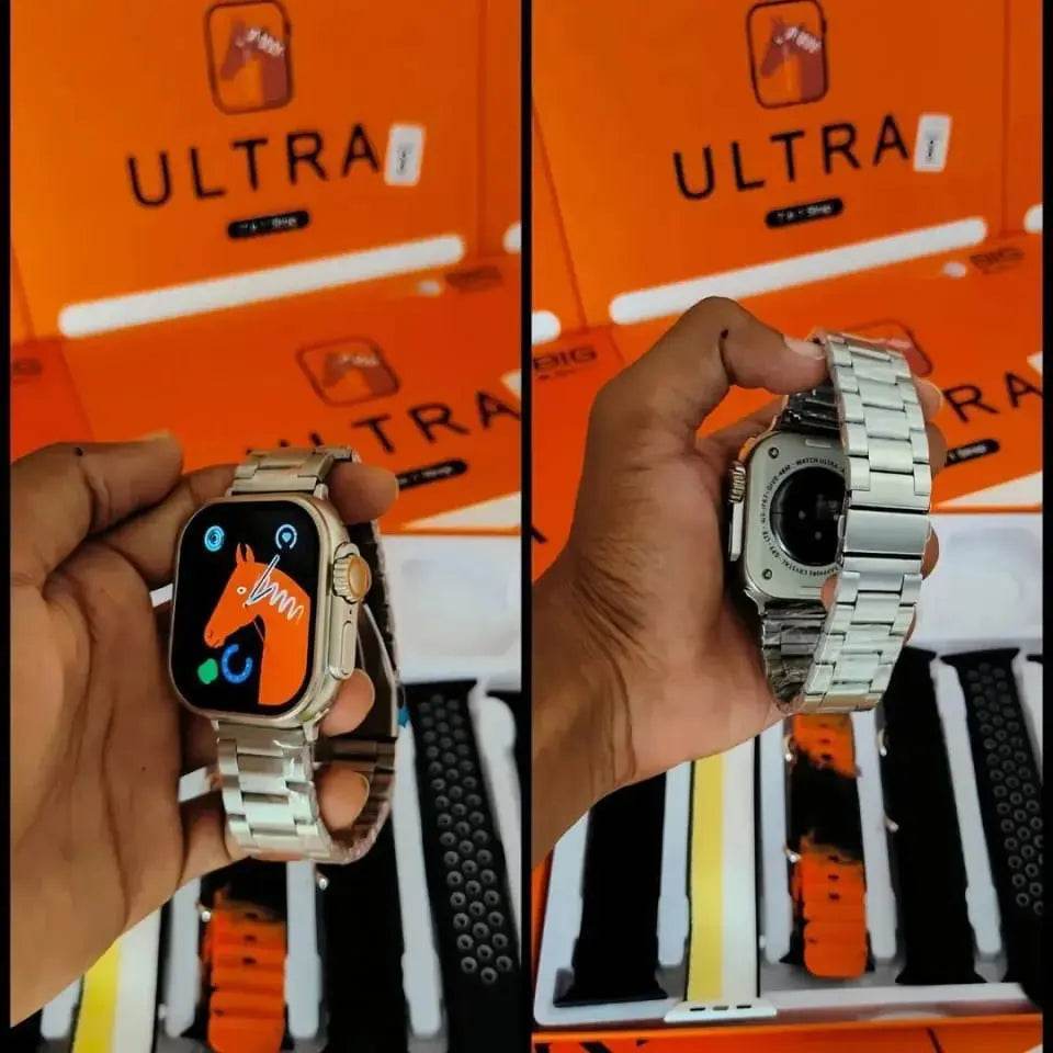 Ultra 7 IN 1 Smartwatch 2.1 Inch Full HD Screen Series 8 Wireless Charging with 7 Straps - Stile Gadget