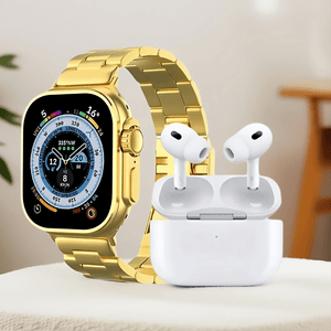 i20 Ultra Smart Watch with Airpods Pro and 7 Straps | 10 in 1 Smart Watch Box - Stile Gadget